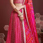 Chiffon Mehendi Sangeet Lehenga in Pink and Majenta with Sequence work-1790327