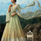 Net Festive Lehenga in Green with Sequence work-1661144