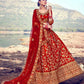 Silk Wedding Lehenga in Red and Maroon with Zari work-1683014