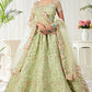 Net Bollywood Lehenga in Green with Sequence work-1856798