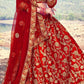 Silk Wedding Lehenga in Red and Maroon with Zari work-1683014