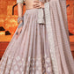 Georgette Mehendi Sangeet Lehenga in Pink and Majenta with Embroidered work-1837762