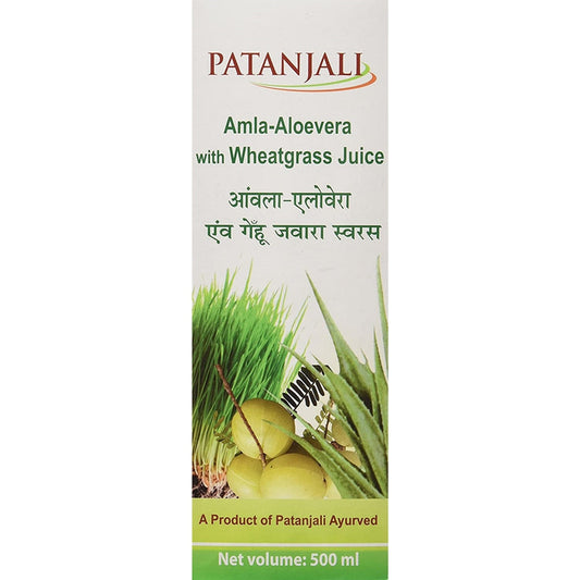 Patanjali Amla Aloevera with Wheat Grass Juice - 500 ml - Pack of 1