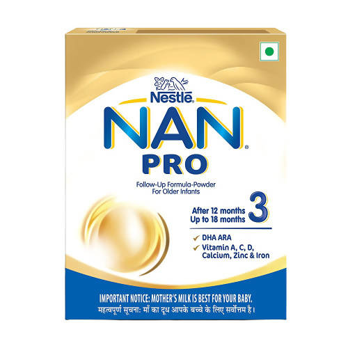 Nestle Nan Pro 3 Follow-Up Formula Powder After 12 Upto 18 Months Infants Stage 3 - 400 gm