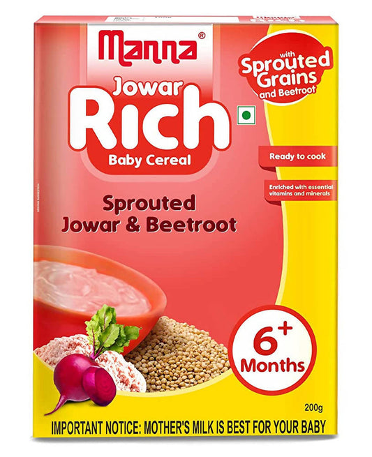Manna Jowar Rich Baby Cereal For 6+ Months - 200 gm
