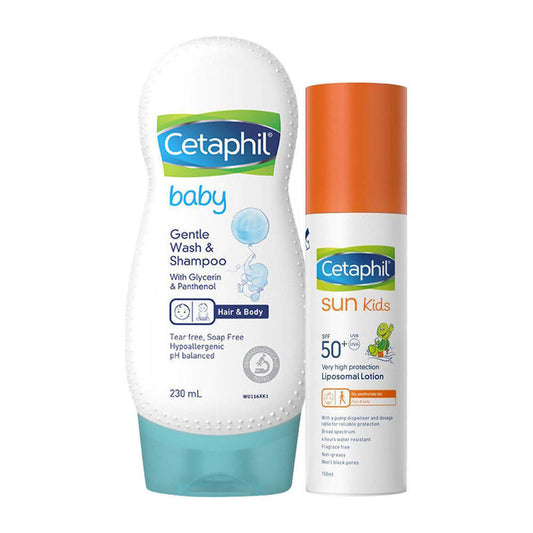 Cetaphil Baby Shampoo & Sun Kids Liposomal Lotion SPF 50+ Combo - Combo Pack