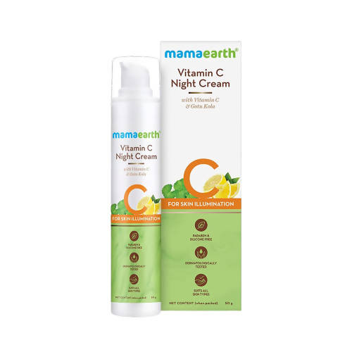 Mamaearth Vitamin C Night Cream with Vitamin C and Gotu Kola for Skin Illumination - 50 gm