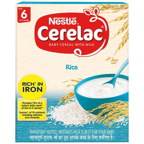 Nestle Cerelac Baby Cereal with Milk - Rice, From 6-12 Months - 300 gm - Pack of 1
