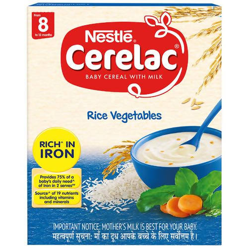 Nestle Cerelac Baby Cereal with Milk - Rice Vegetables, From 8 to 12 Months - 300 gm - Pack of 1