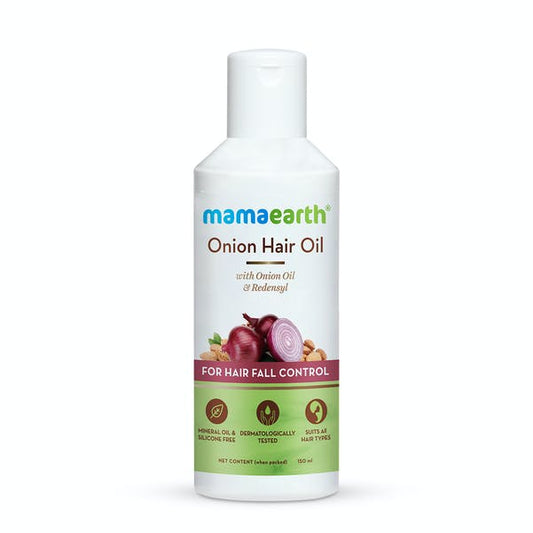 Mamaearth Onion Hair Oil With Onion & Redensyl For Hair Fall Control