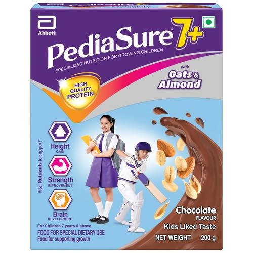 Pediasure 7 Plus Oats & Almond Nutrition Drink Powder Chocolate Flavour for Infants - 200 gm