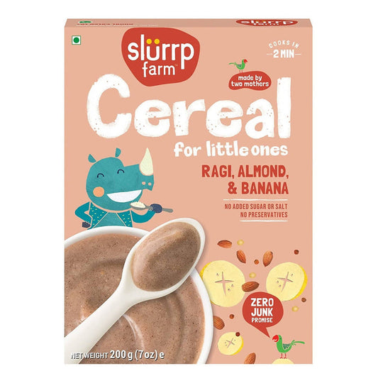 Slurrp Farm Ragi, Almond and Banana Cereal for little Ones - 200 gm