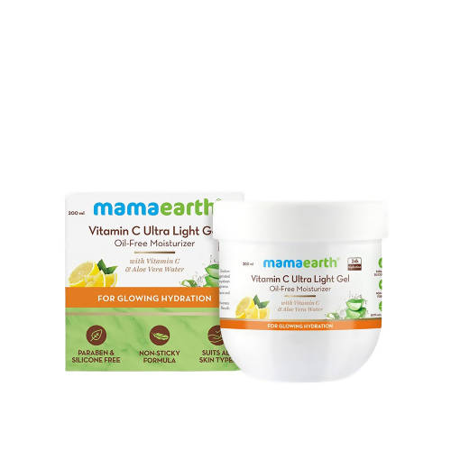 Mamaearth Vitamin C Ultra Light Gel Oil-Free Moisturizer For Glowing Hydration - 200 ml